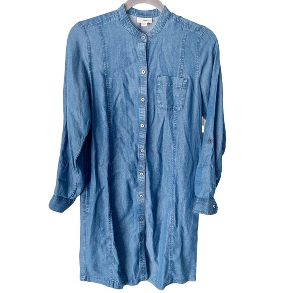 J. Jill Dress Women's XS Blue Button Front Shirtdress Chambray Classic Capsule - Picture 1 of 8